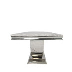 Grey Marble 2.0m/1.8m/1.5m Dining Table with Silver U Shaped Pedestal Base