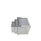 Mirrored Nest of 3 Tables with Crushed Crystal Tops