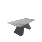 White Ceramic Coffee Table with Black Architectural Legs