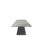 White Ceramic Coffee Table with Black Architectural Legs