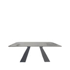 White Ceramic Coffee Table with Black Architectural Legs