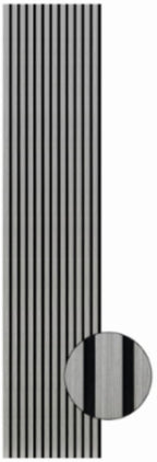 Set of 3 Grey Acoustic Slatted Decorative Wall Panels with Wood Effect Finish