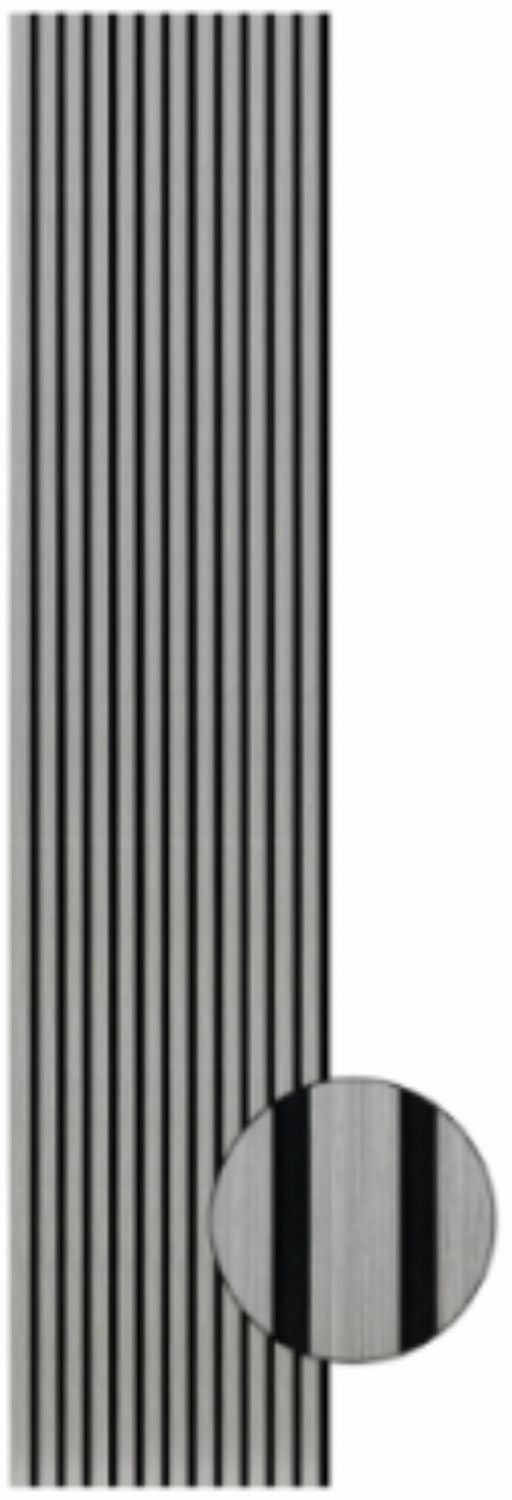 Set of 3 Grey Acoustic Slatted Decorative Wall Panels with Wood Effect Finish