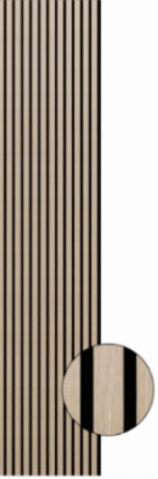 Set of 3 Oak Acoustic Slatted Decorative Wall Panels with Wood Effect Finish