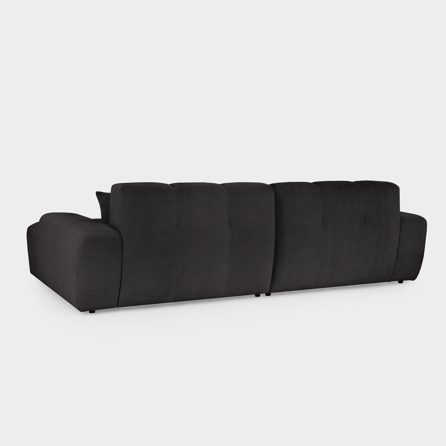 Black Fabric Upholsterd Right Hand Facing Corner Sofa - Home Furniture Interiors