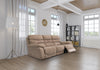 Sand Soft Touch Fabric Electric Power Recliner Sofa 3 Seater