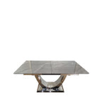 Grey Ceramic (1.6m - 2m / 1.2m - 1.5m) Extending Dining Table with Chrome Pedestal Base