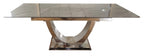 Grey Ceramic (1.6m - 2m / 1.2m - 1.5m) Extending Dining Table with Chrome Pedestal Base
