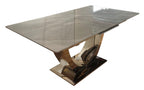Grey Ceramic (1.6m - 2m / 1.2m - 1.5m) Extending Dining Table with Chrome Pedestal Base