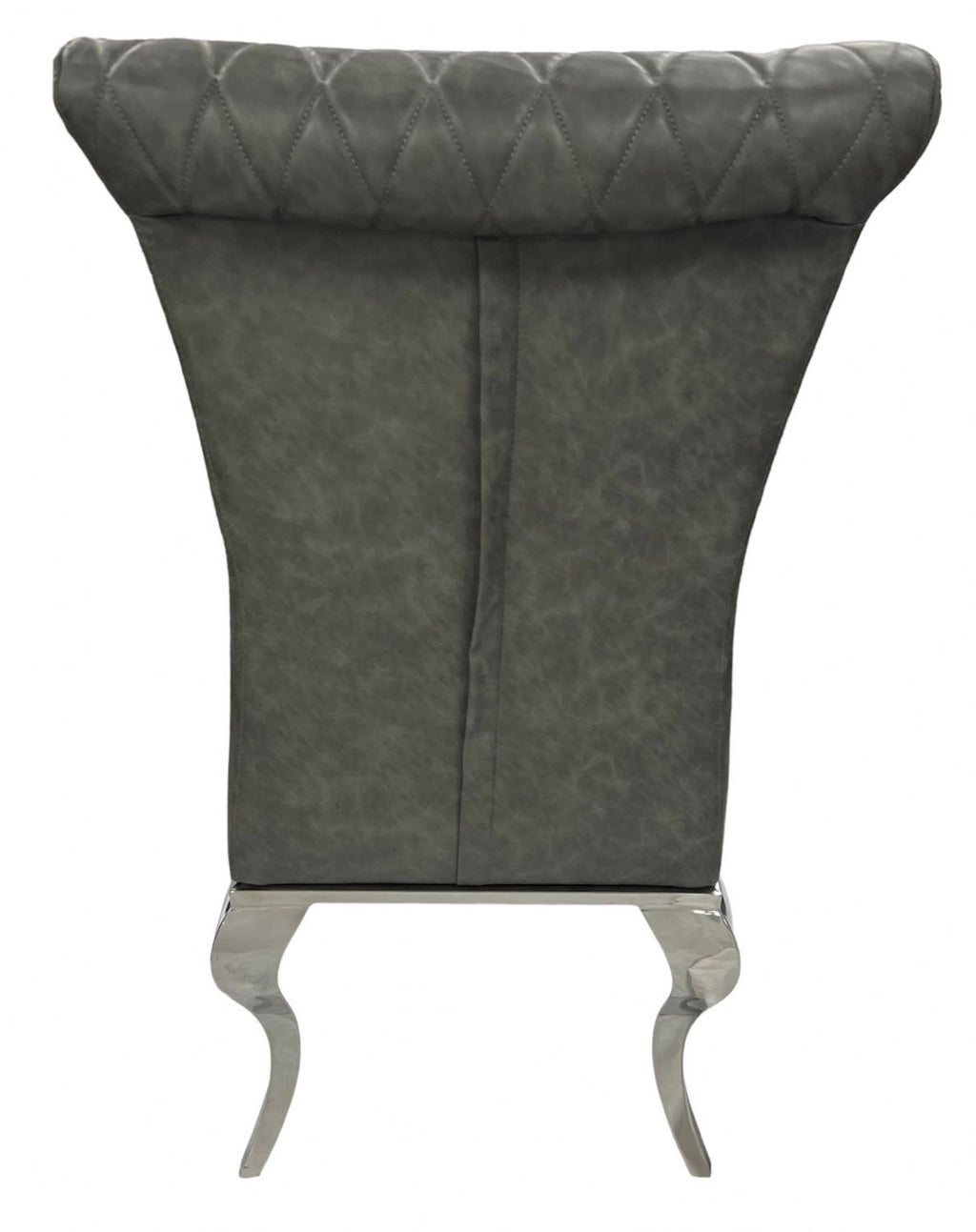 Dark Grey PU Leather Dining Chair with Chrome Legs
