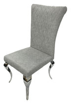 Light Grey PU Leather Dining Chair with Chrome Legs