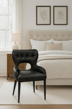 Black PU Upholstered Dining Chair with Black Legs