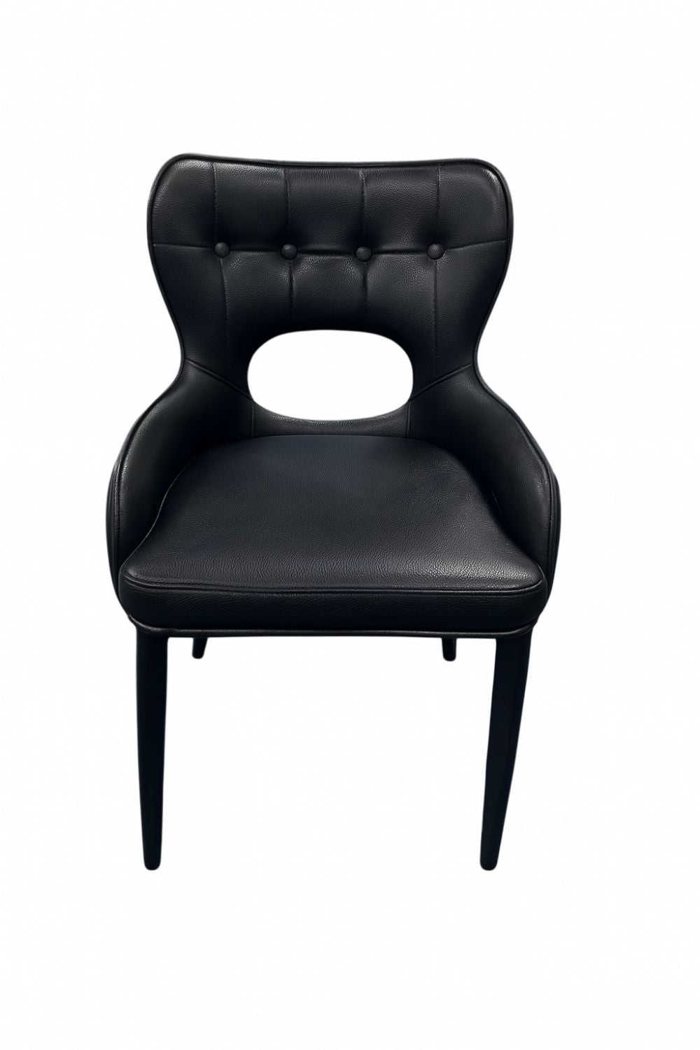 Black PU Upholstered Dining Chair with Black Legs