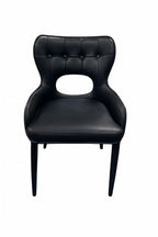 Black PU Upholstered Dining Chair with Black Legs
