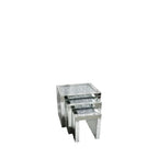 Mirrored Nest of 3 Tables with Crushed Crystal Tops