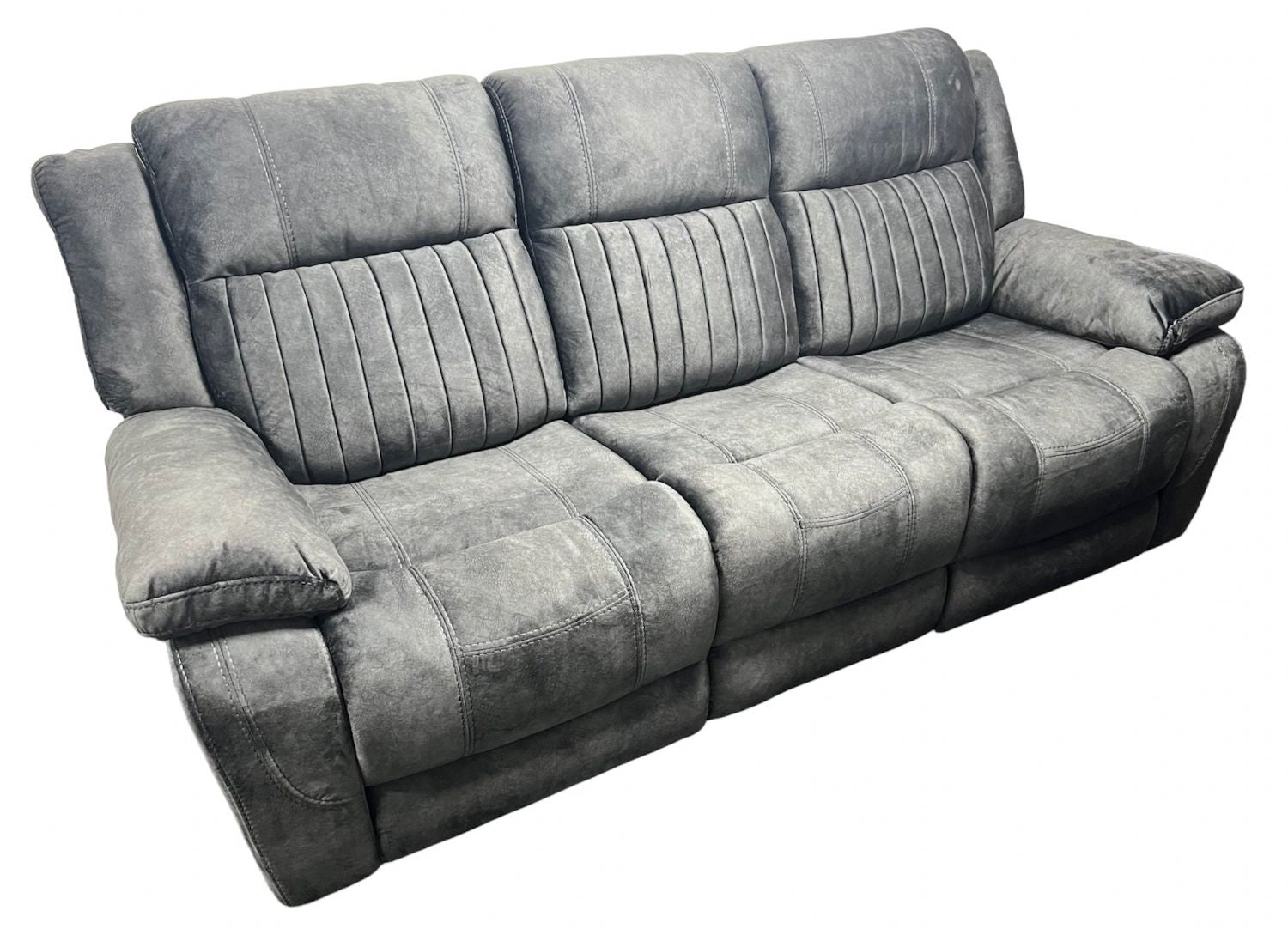 Charcoal Fabric 3 Seater Electric Recliner Sofa