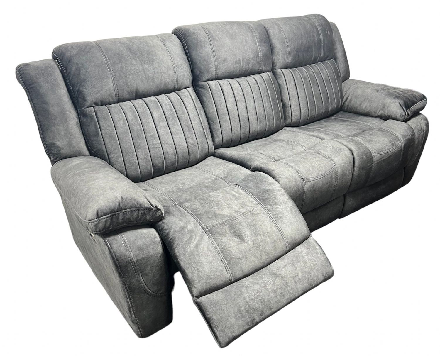 Charcoal Fabric 3 Seater Electric Recliner Sofa