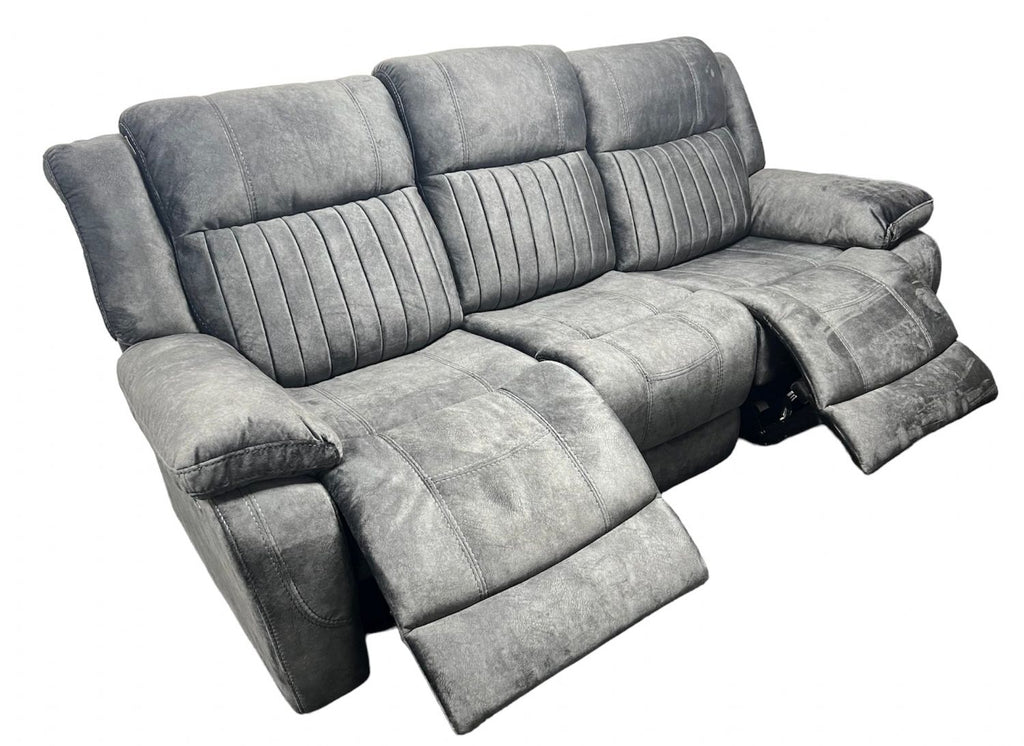 Charcoal Fabric 3 Seater Electric Recliner Sofa