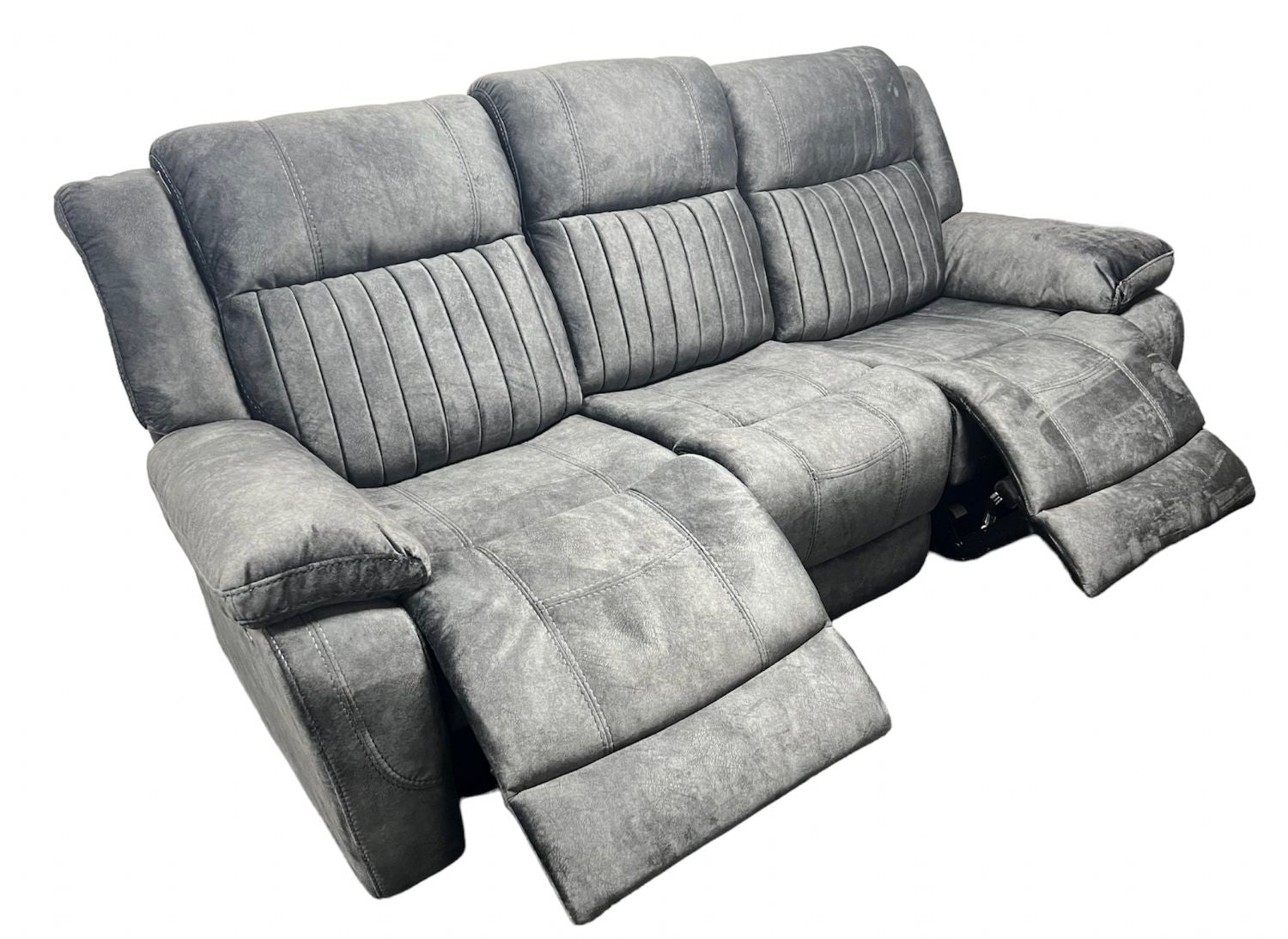 Charcoal Fabric 3 Seater Electric Recliner Sofa