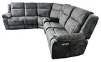 Charcoal Fabric Modular Electric Recliner Corner Sofa with USB Console