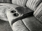 Charcoal Fabric Modular Electric Recliner Corner Sofa with USB Console