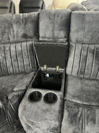 Charcoal Fabric Modular Electric Recliner Corner Sofa with USB Console