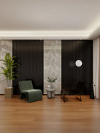 Black Wood Effect PVC Wall Panels 240 cm Pack of 16