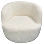 Ivory Boucle Swivel Tub Chair with 360 Degree Rotation