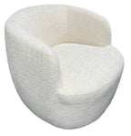 Ivory Boucle Swivel Tub Chair with 360 Degree Rotation
