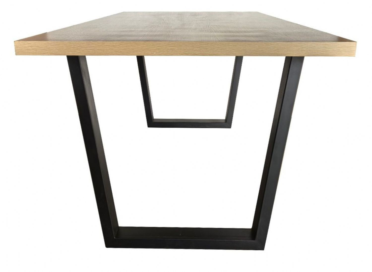 Industrial Large Oak Effect 150cm Rectangular Dining Table with Black Metal Legs