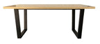 Industrial Large Oak Effect 150cm Rectangular Dining Table with Black Metal Legs