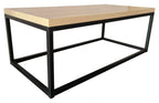 Industrial Oak Effect Coffee Table with Black Metal Frame
