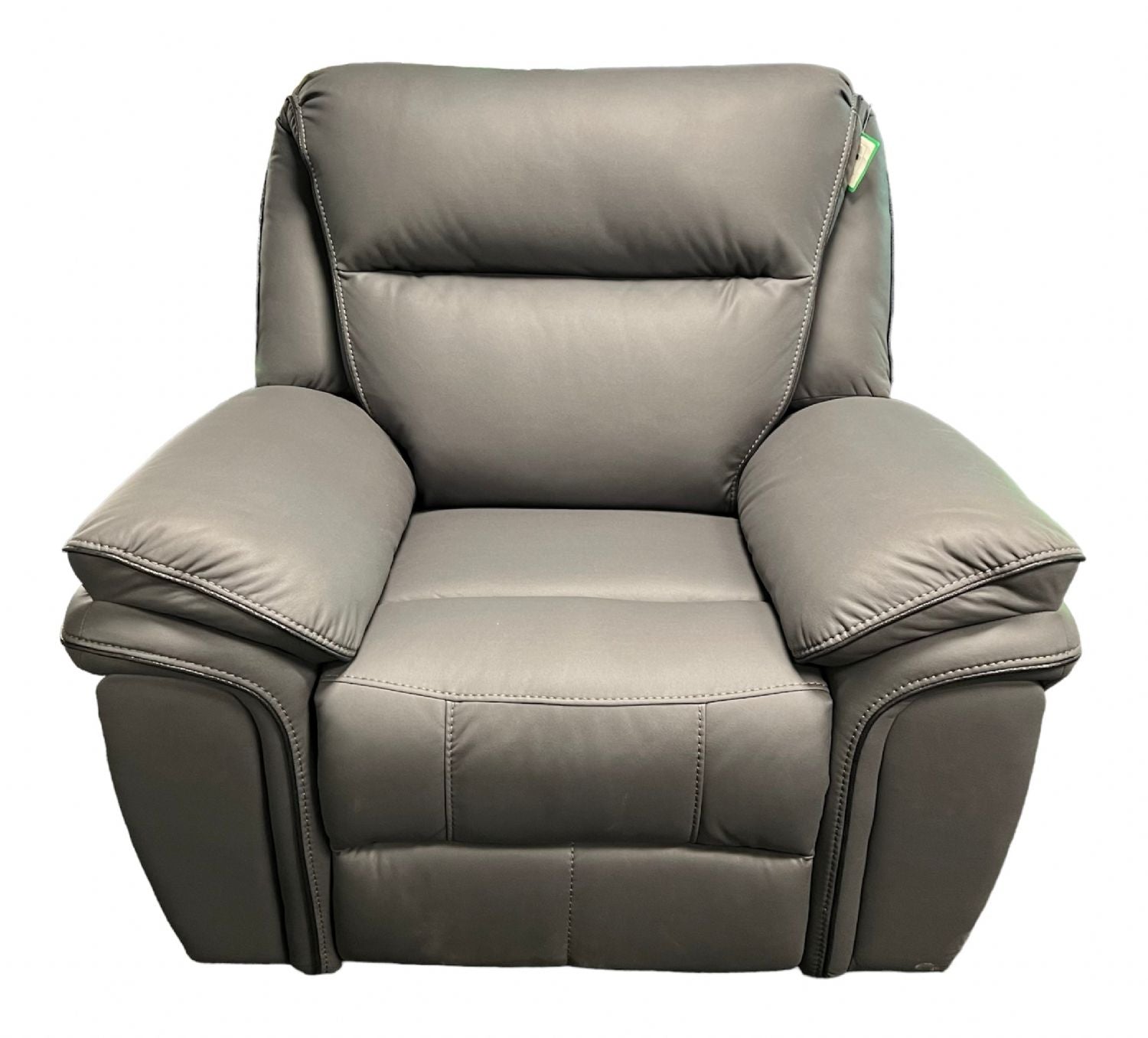 Grey Leather Fabric Upholstery Sofa Recliner Armchair