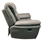 Grey Leather Fabric Upholstery Sofa Recliner Armchair