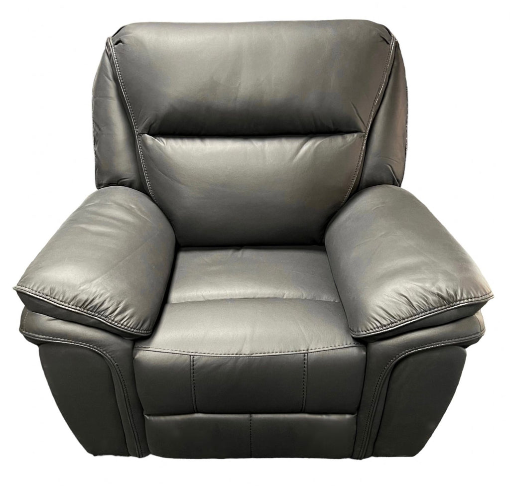 Black Leather Fabric Upholstery Sofa Recliner Armchair