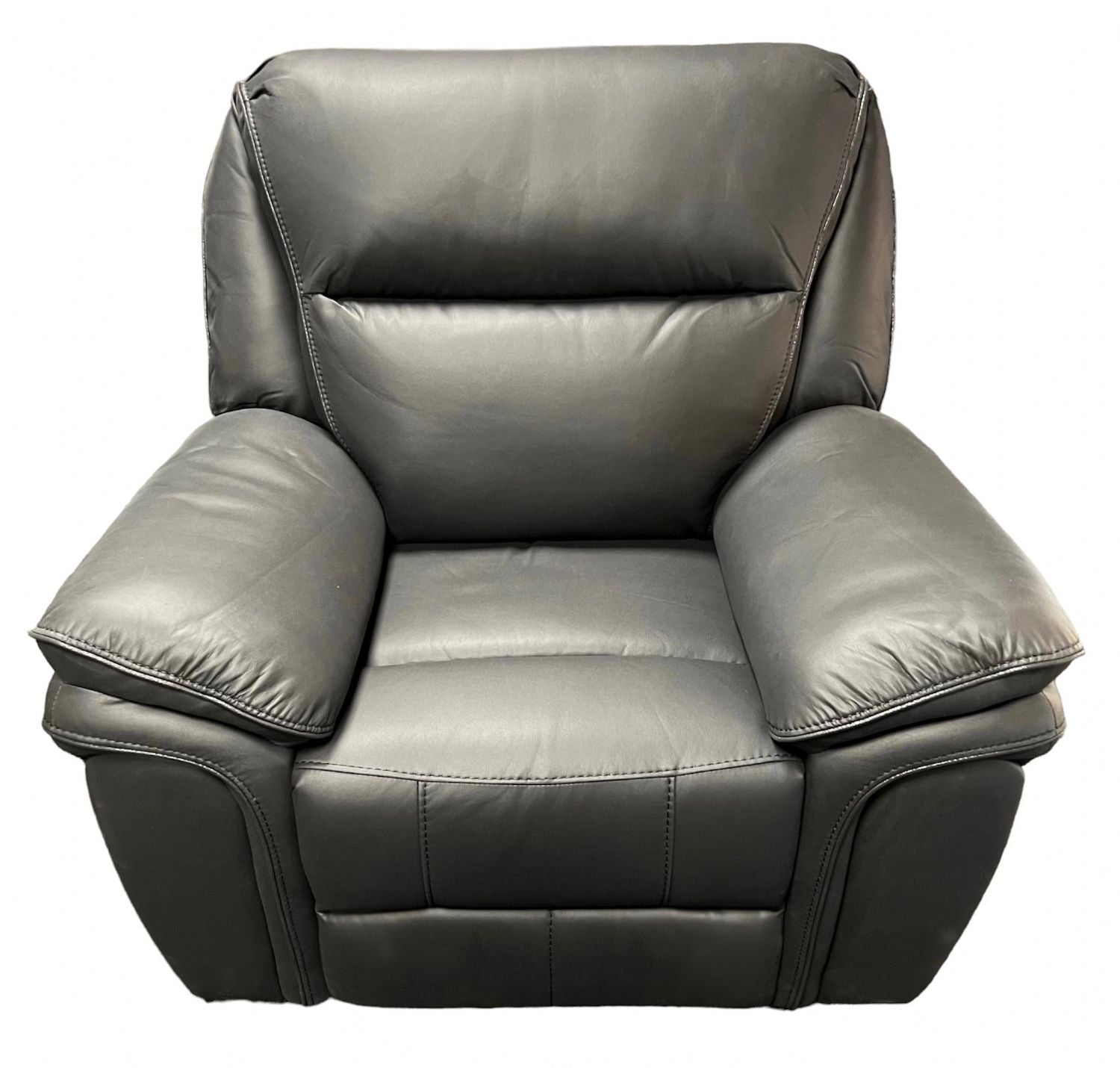 Black Leather Fabric Upholstery Sofa Recliner Armchair