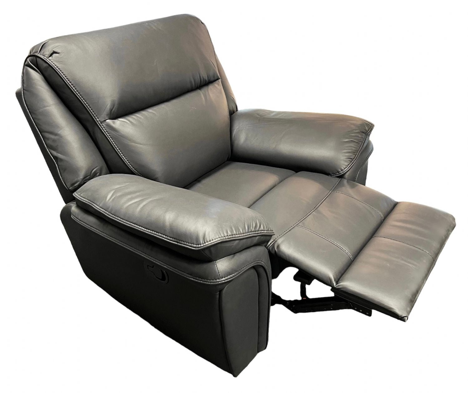 Black Leather Fabric Upholstery Sofa Recliner Armchair