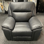 Black Leather Fabric Upholstery Sofa Recliner Armchair