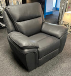 Black Leather Fabric Upholstery Sofa Recliner Armchair