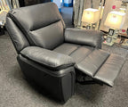 Black Leather Fabric Upholstery Sofa Recliner Armchair