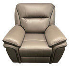 Brown Leather Fabric Upholstery Sofa Recliner Armchair