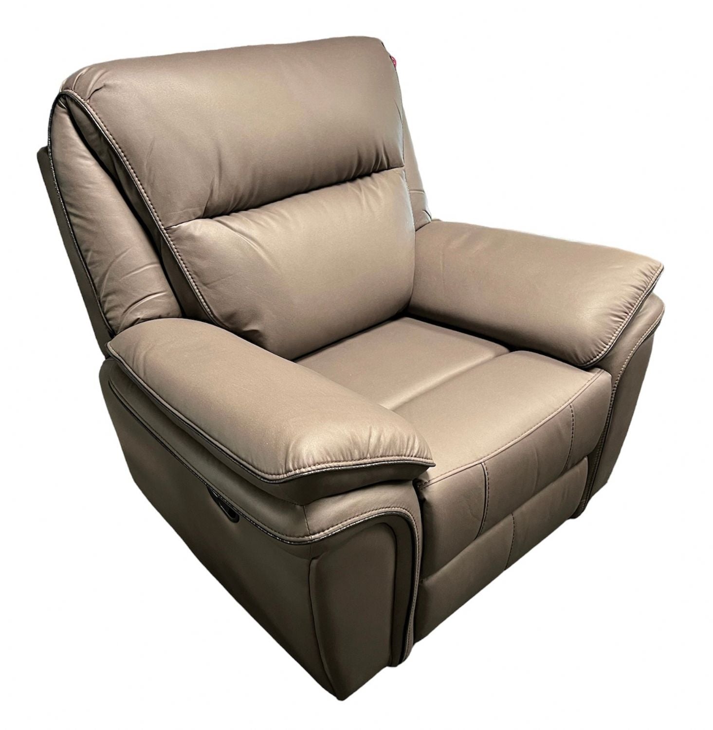 Brown Leather Fabric Upholstery Sofa Recliner Armchair