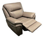 Brown Leather Fabric Upholstery Sofa Recliner Armchair