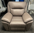 Brown Leather Fabric Upholstery Sofa Recliner Armchair
