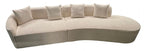 Ivory Boucle Left Hand 5 Seater Curved Sofa