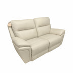 Ivory Leather Fabric Upholstery 2 Seater Recliner Sofa