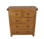 Natural Oak 2 Over 3 Drawer Chest with Traditional Storage