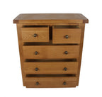 Natural Oak 2 Over 3 Drawer Chest with Traditional Storage