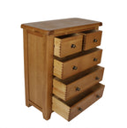 Natural Oak 2 Over 3 Drawer Chest with Traditional Storage
