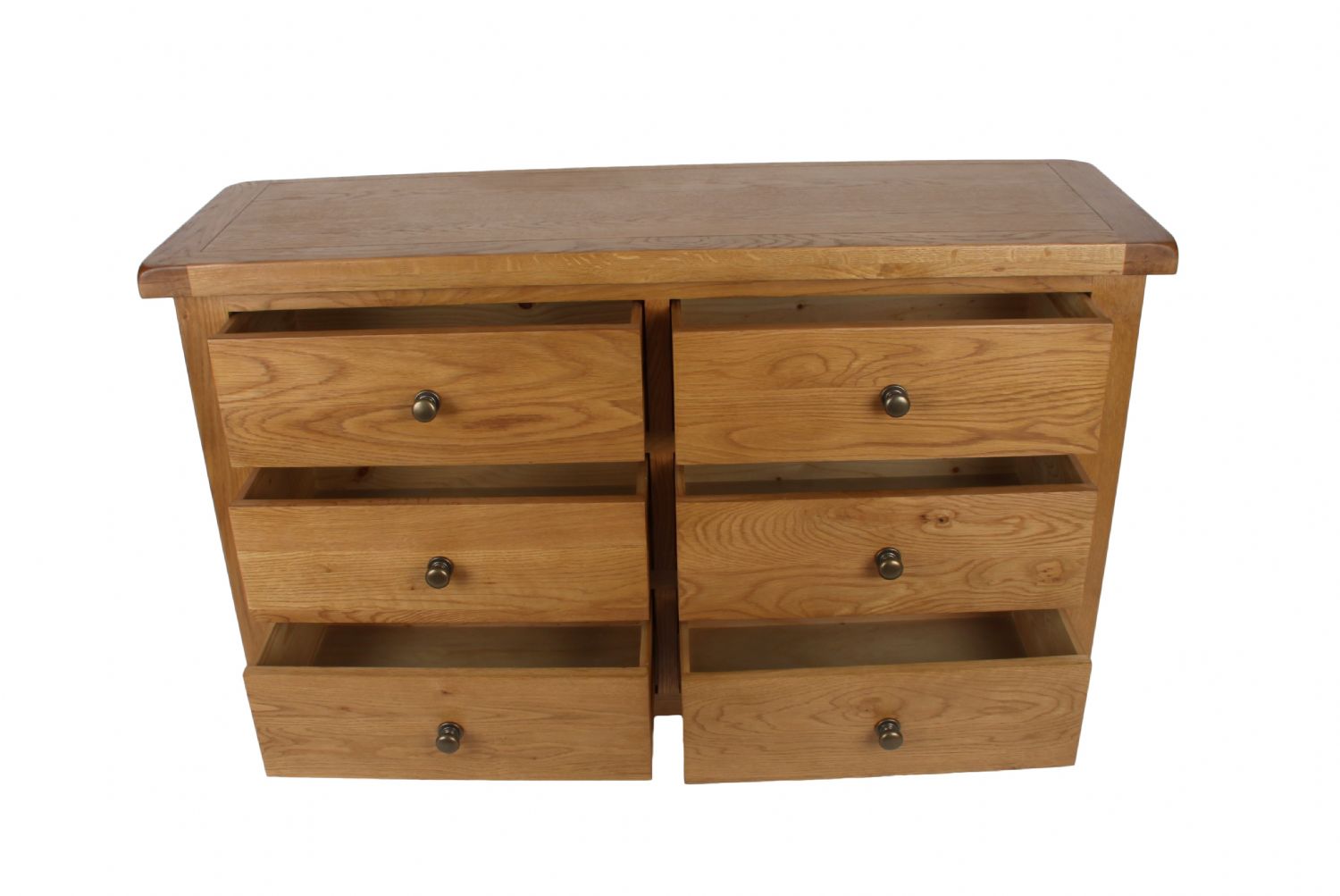 Natural Oak 6 Drawer Chest with Spacious Bedroom Storage